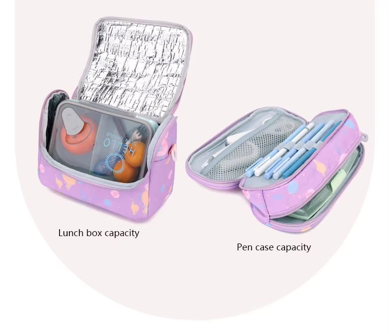 Mermaid set lunch box and pencil case capacity