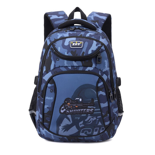 Blue camouflage backpack