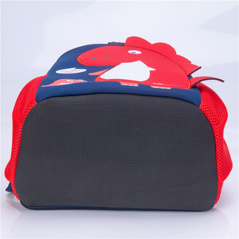 Navy dino backpack side