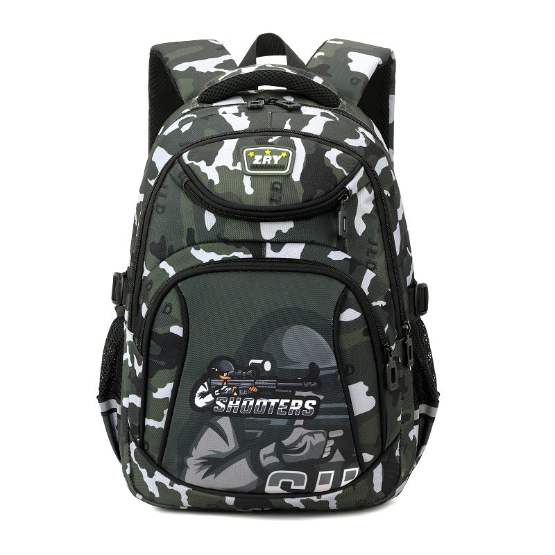 Green camouflage backpack