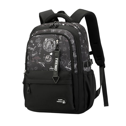 Black graffiti backpack
