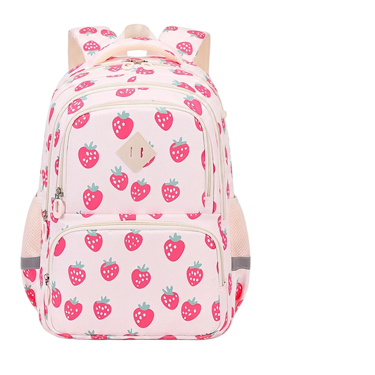 Pink strawberry Oxford backpack