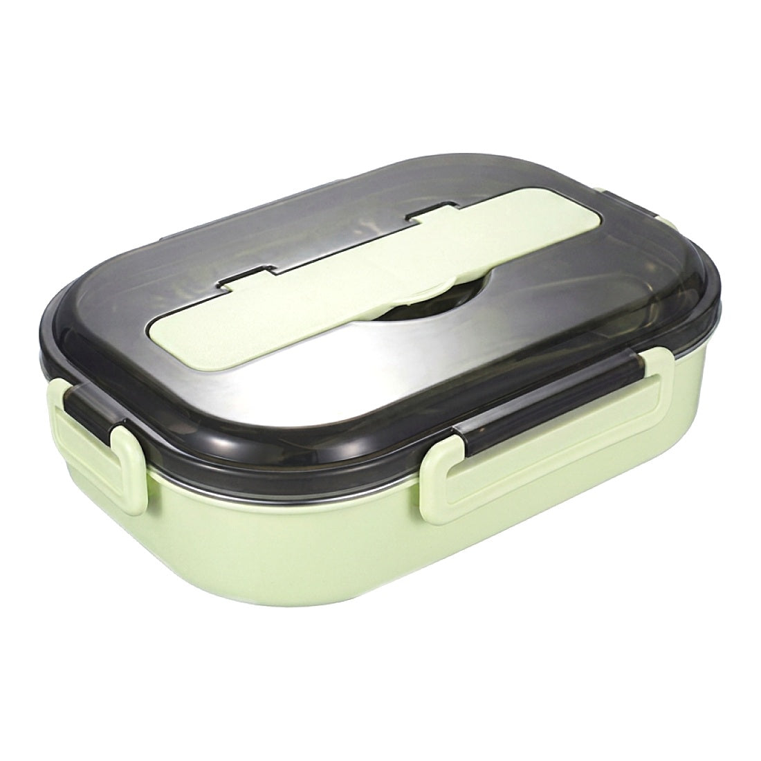 Green 5-compartment stainless steel lunch box