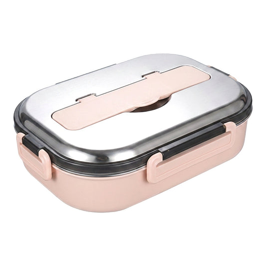 Pink 5-compartment stainless steel lunch box