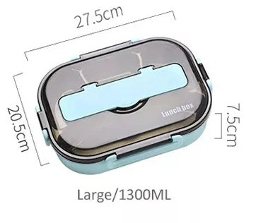 Lunch box size 27.5 x 20.5 x 7.5 cm, 1300 ml