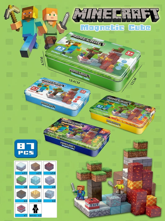 Minecraft magnetic blocks 87 pieces - all box colours