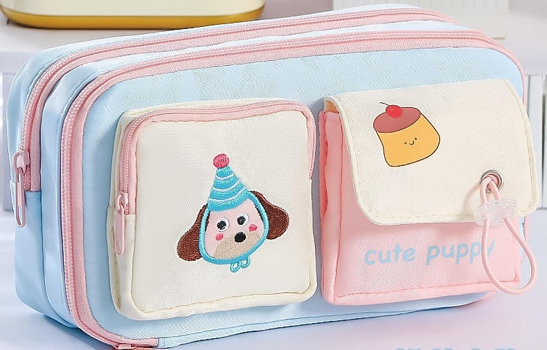 Cute Puppy pencil case - Pink