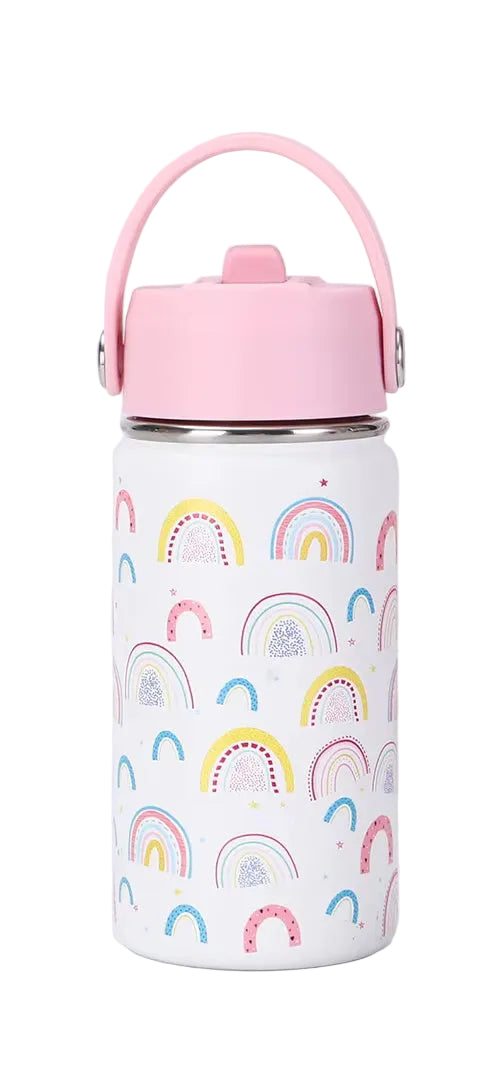 Rainbow insulated kids water bottle
