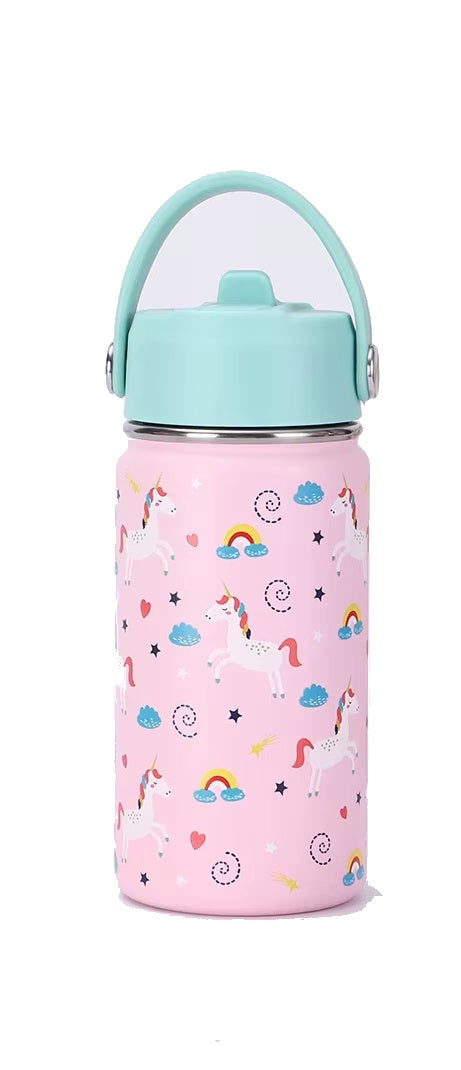 Unicorn insulated kids water bottle