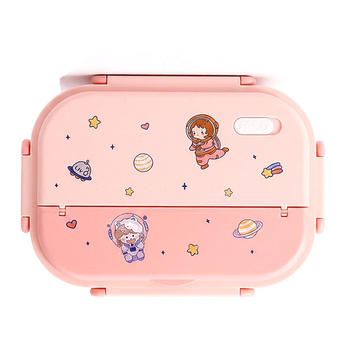 Pink space 4-section stainless steel lunch box